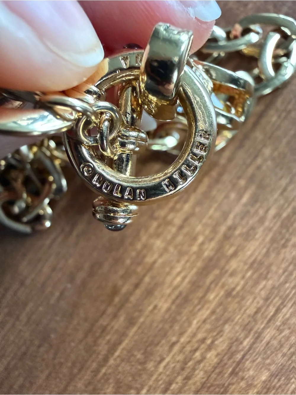 Nolan Miller gold tone necklace with beautiful gemstones (likely CZ) - Picture 8 of 9